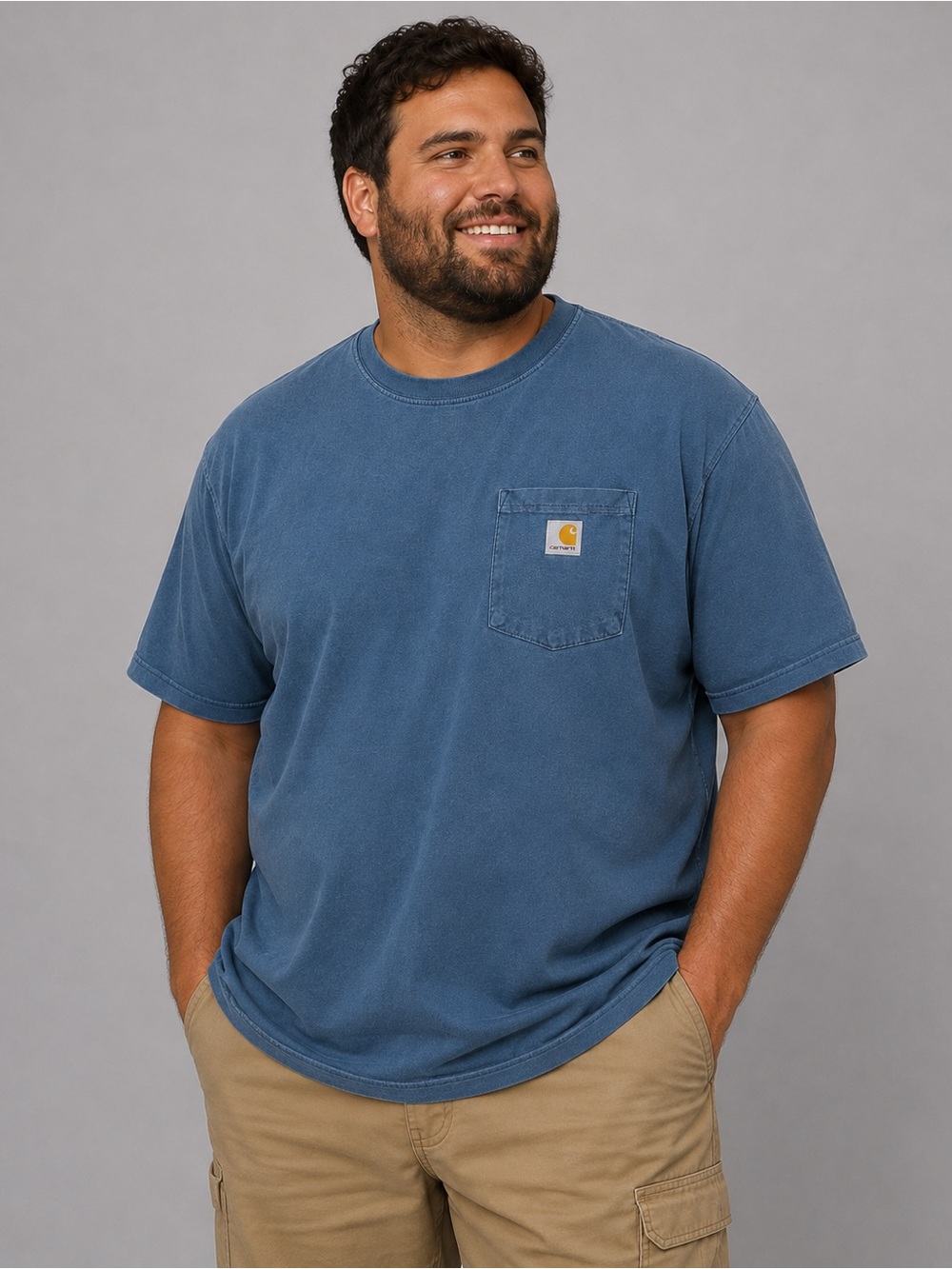 Carhartt K87 Pocket T-Shirt Blue 2XL Vintage 2016 USA Workwear